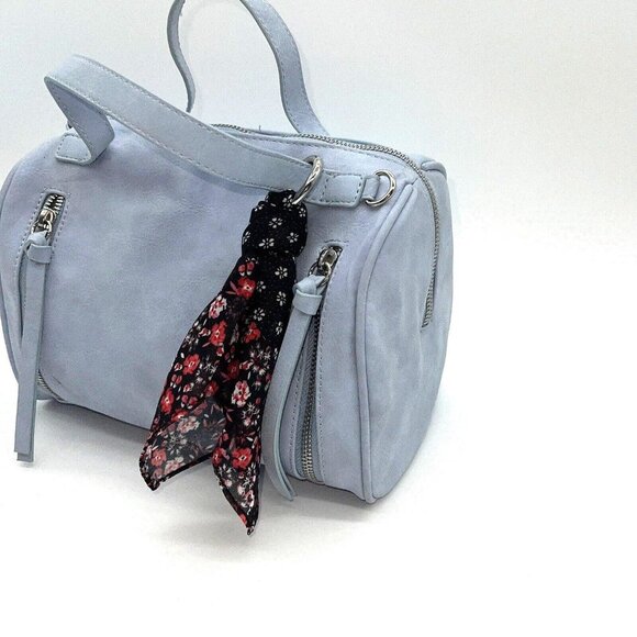 Express Speedy Purse Handbag Vegan Suede Faux Large Multi Top Handle Scarf - Picture 2 of 13